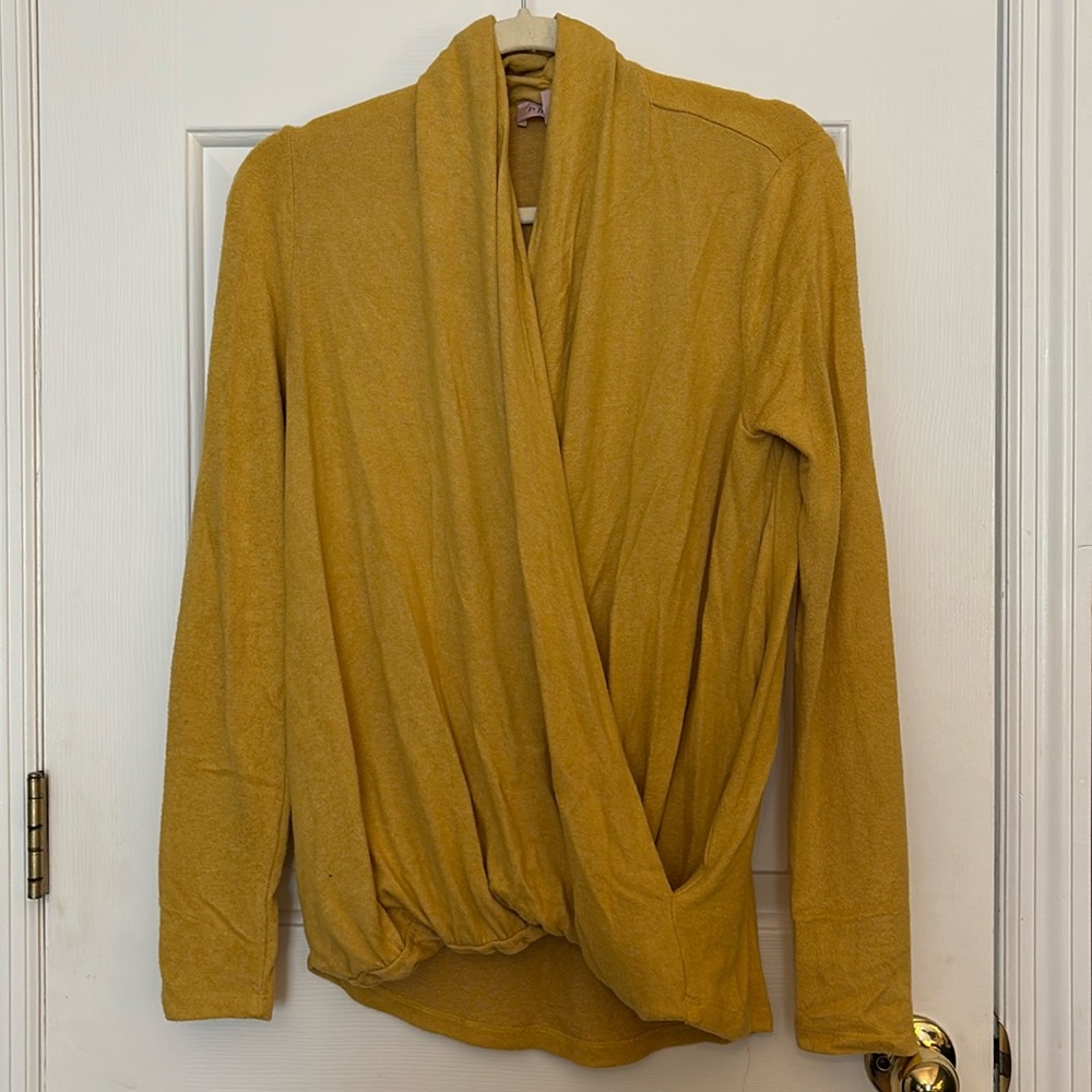 Mustard yellow draped top